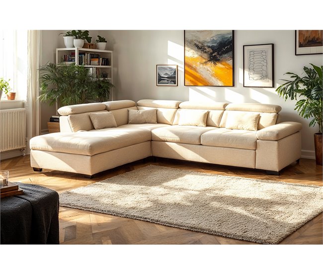 Conforama Rinconera reversible con cama color beige STEWART Oferta especial de fábrica