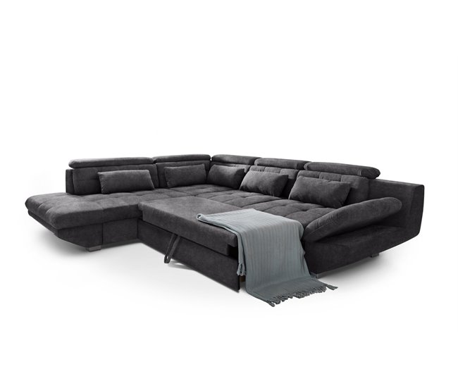 Conforama Rinconera convertible en cama ETERNITY izquierdo antracita Promoción trimestral