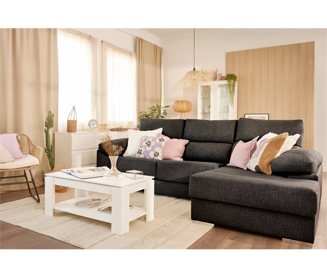 Conforama Chaise longue NOEMI XL lado derecho color antracita Grandes descuentos