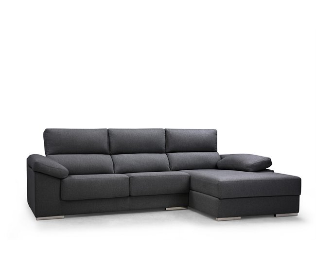 Conforama Chaise longue NOEMI XL lado derecho color antracita Grandes descuentos