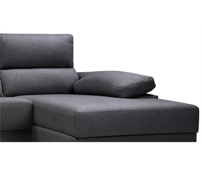 Conforama Chaise longue NOEMI XL lado derecho color antracita Grandes descuentos