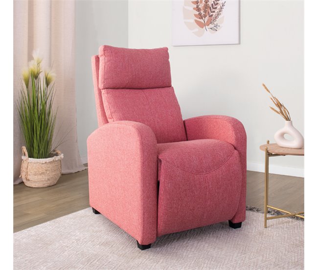 Conforama Sillón relax MILU manual color rosa En oferta