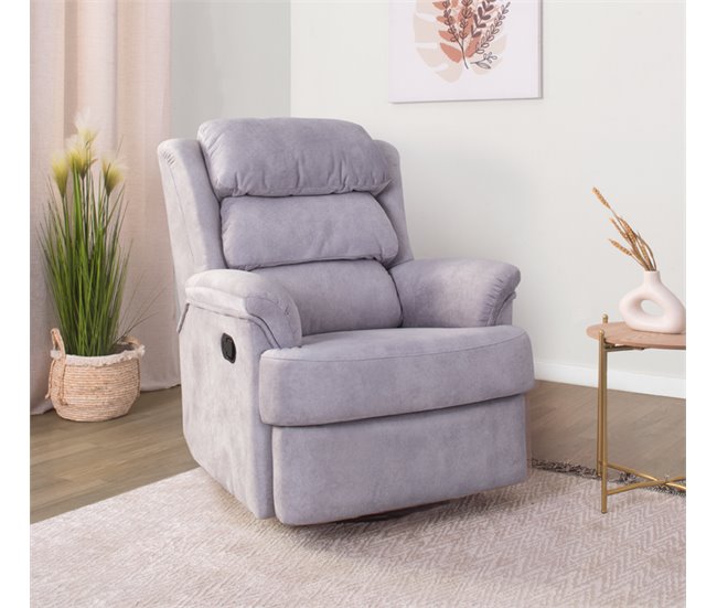 Conforama Sillón relax manual Giratorio NAEL gris claro Libre de impuestos