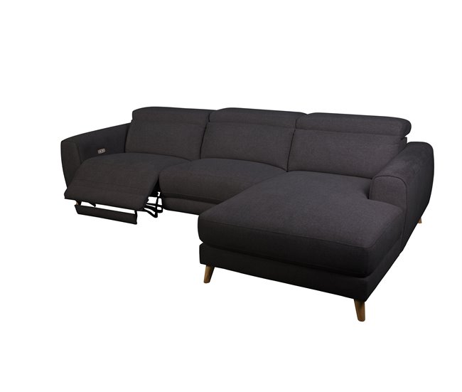 Conforama Chaise longue relax BELFAST derecha color antracita Oferta exclusiva