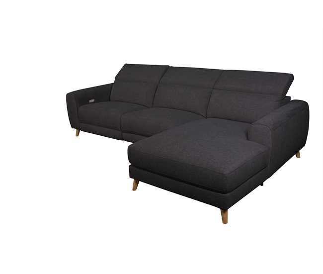 Conforama Chaise longue relax BELFAST derecha color antracita Oferta exclusiva