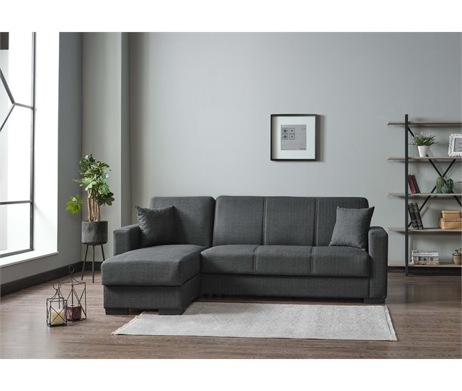 Conforama Chaise longue ANGELO cama reversible color gris Última moda