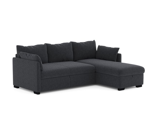 Conforama Chaise longue con cama reversible SYCO gris Grandes ahorros