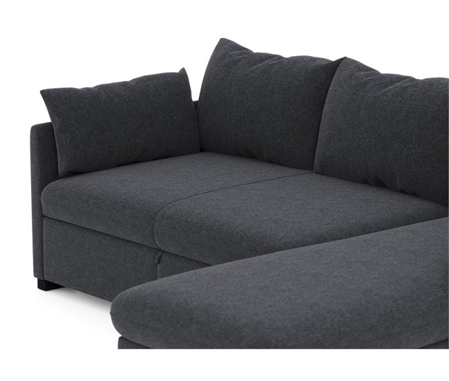 Conforama Chaise longue con cama reversible SYCO gris Grandes ahorros
