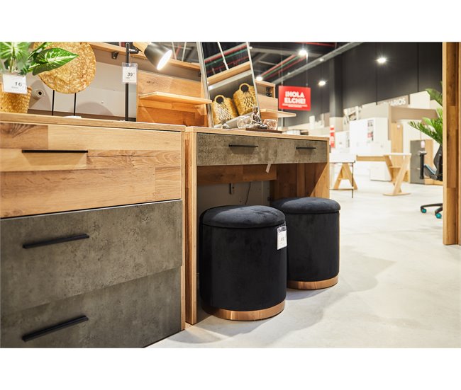 Conforama Cómoda 3 cajones RICCIANO negro/roble Devoluciones gratuitas