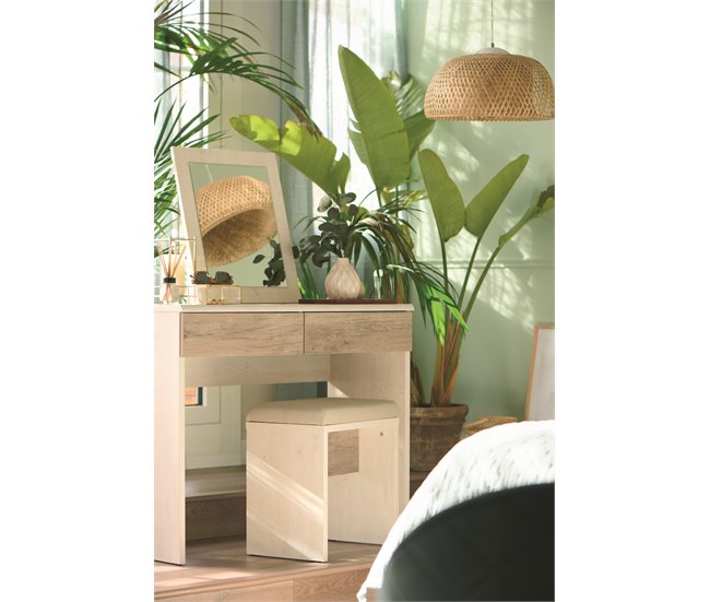 Conforama Tocador VERONA con 2 cajones espejo y asiento Outlet online