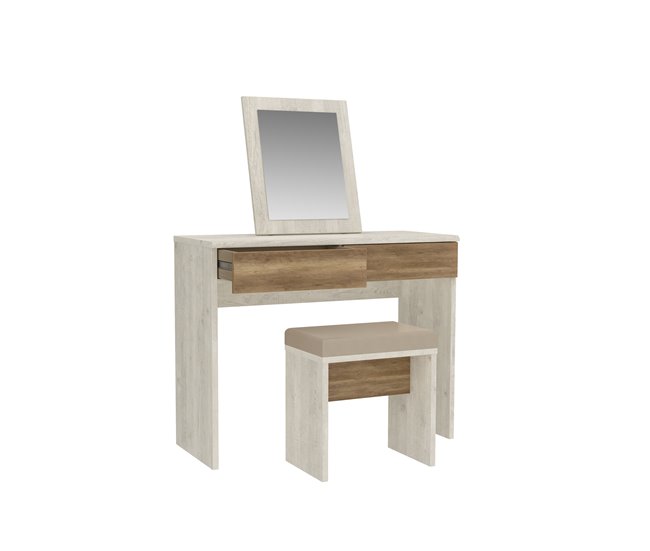 Conforama Tocador VERONA con 2 cajones espejo y asiento Outlet online