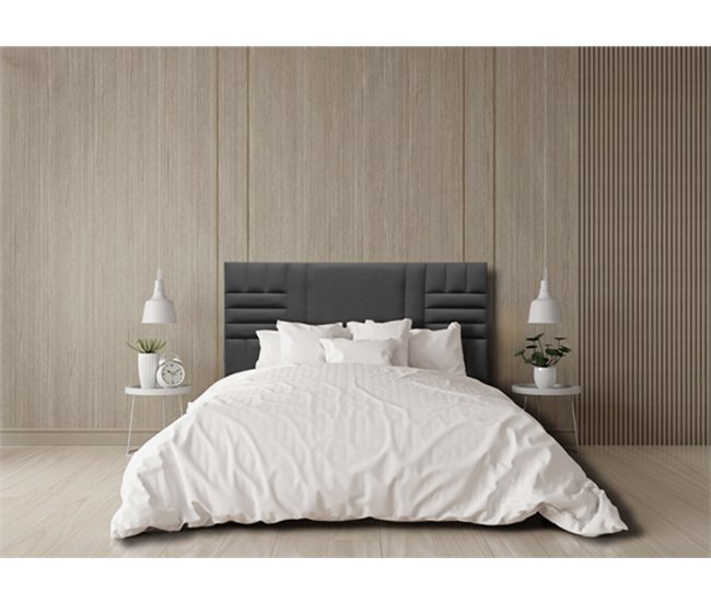 Conforama Cabecero KANSAS tela gris oscuro 160x120cm Rebajas baratas