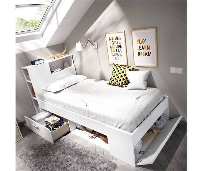 Conforama Cama compacta 90X190 con cajones LANKA Liquidación
