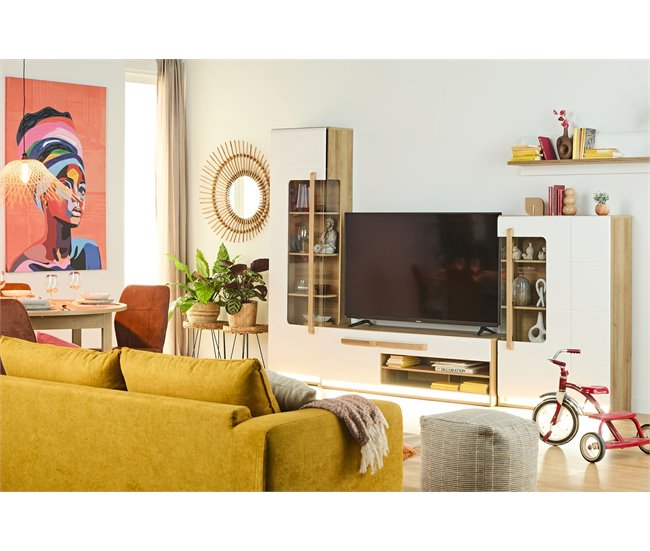 Conforama Mueble tv 1 puerta 1 cajón MONTREAL blanco Solo queda un día