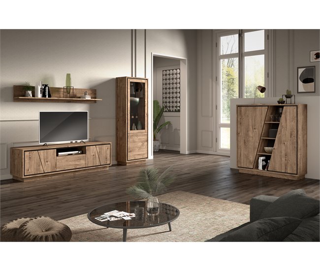 Conforama Mueble tv 190cm color roble HELSINKI Liquidación