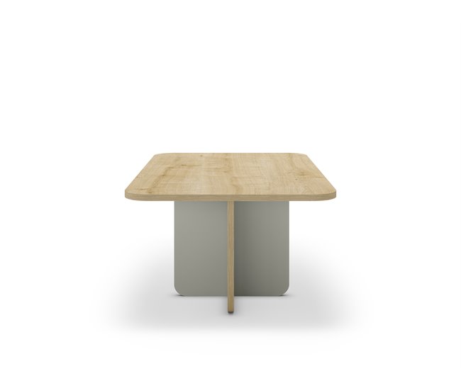 Conforama Mesa de centro rectangular HILLARY roble y verde Tienda de fábrica