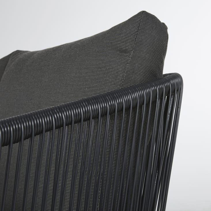 Maisons du Monde Arun - Sofá de jardín de 2 plazas de resina y metal negros Oferta especial de fábrica