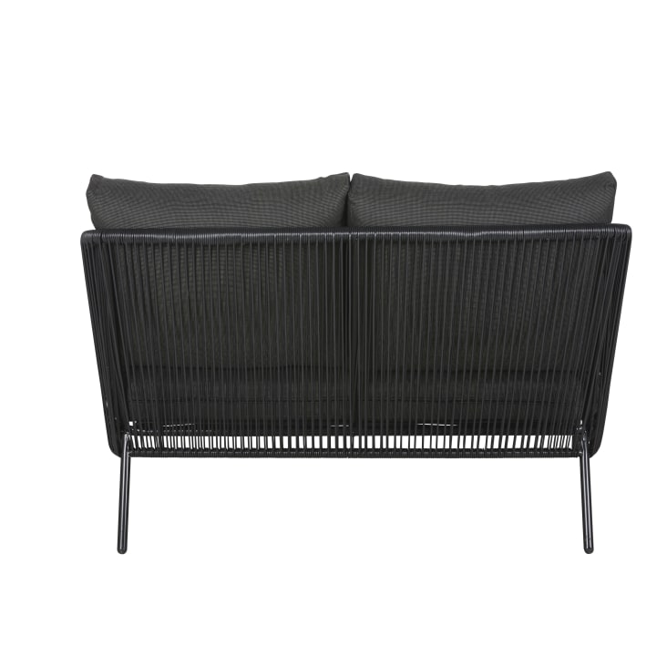 Maisons du Monde Arun - Sofá de jardín de 2 plazas de resina y metal negros Oferta especial de fábrica
