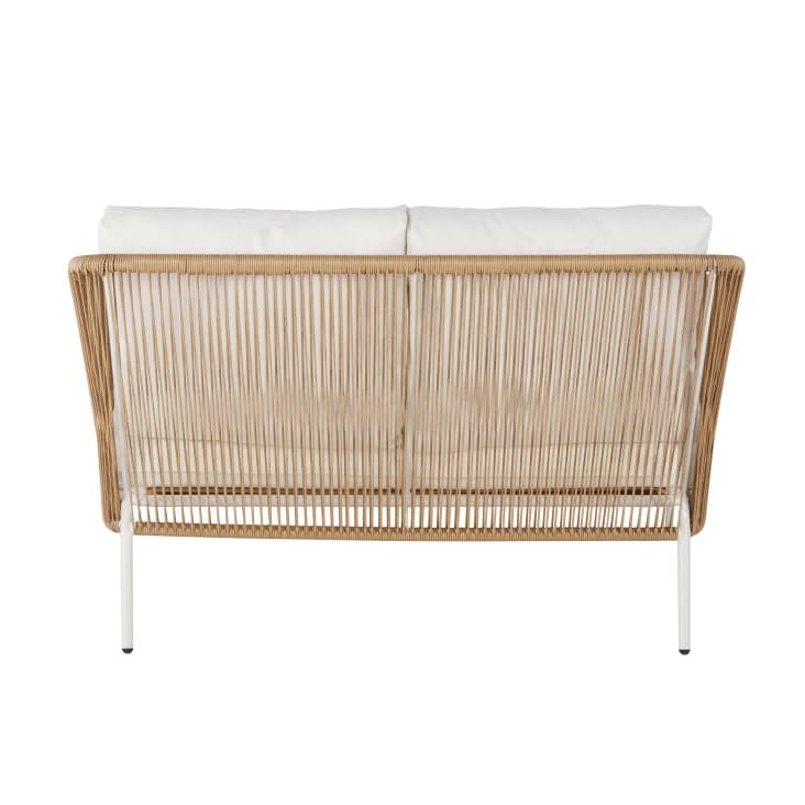 Maisons du Monde Arun - Sofá de jardín de 2 plazas de resina beige y metal blanco Tienda de fábrica