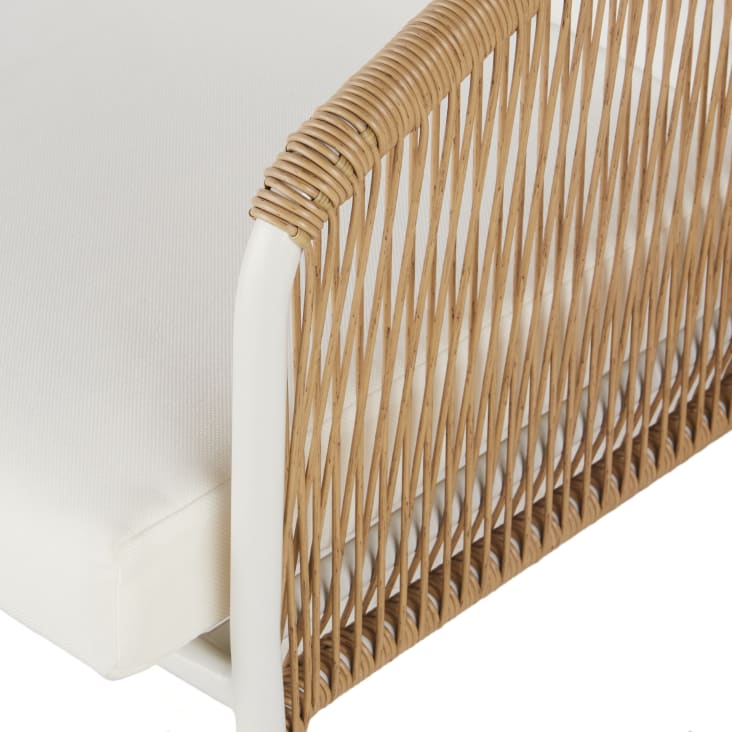 Maisons du Monde Arun - Sofá de jardín de 2 plazas de resina beige y metal blanco Tienda de fábrica