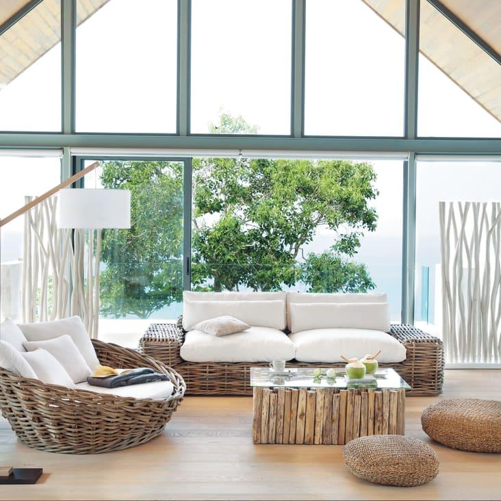 Maisons du Monde St Tropez - Sofá de 1/2 plazas de ratán En oferta