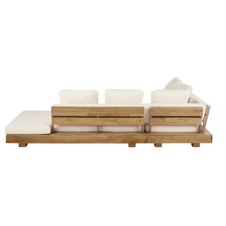 Maisons du Monde Porto Rico - Salón de jardín de 6 plazas en madera de acacia y tejido reciclado color crudo Outlet