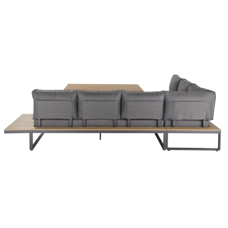 Maisons du Monde Limassol - Salón de jardín de 8 plazas gris antracita y compuesto efecto teca Outlet online