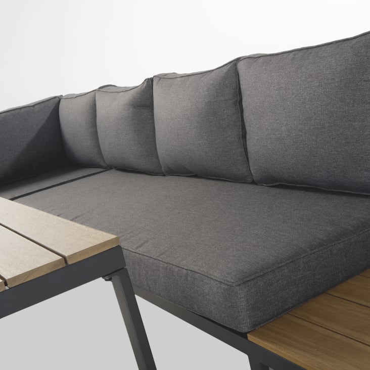 Maisons du Monde Limassol - Salón de jardín de 8 plazas gris antracita y compuesto efecto teca Outlet online