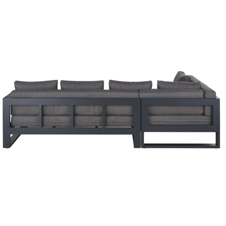 Maisons du Monde Thetis - Salón de jardín de 5 plazas de aluminio gris antracita y mesa a juego Rebajas