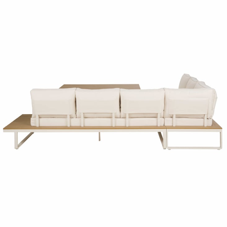 Maisons du Monde Limassol - Salón de jardín de 5 plazas de aluminio beige con cojines beige Venta caliente