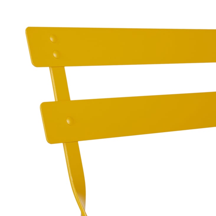 Maisons du Monde Guinguette - Sillas de comedor de exterior plegables de metal amarillo (x2) En oferta