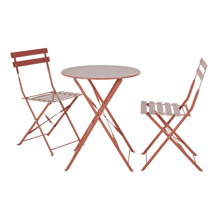 Maisons du Monde Guinguette - Sillas de jardín plegables de acero terracota (x2) Gran oferta