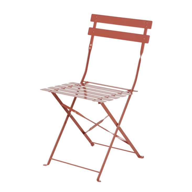 Maisons du Monde Guinguette - Sillas de jardín plegables de acero terracota (x2) Gran oferta