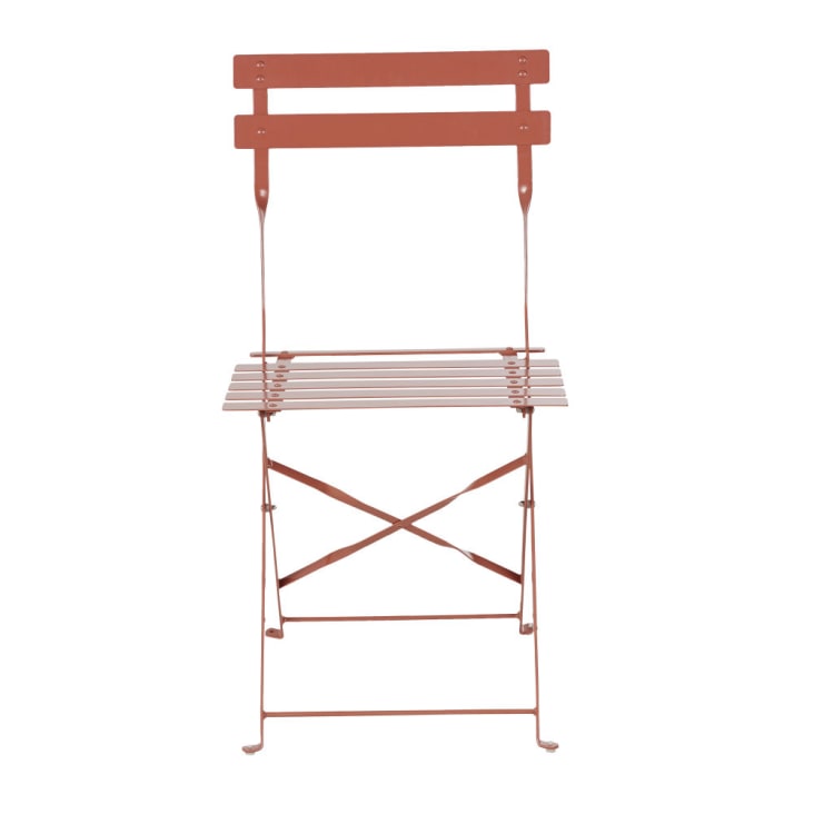 Maisons du Monde Guinguette - Sillas de jardín plegables de acero terracota (x2) Gran oferta