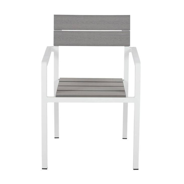 Maisons du Monde Escala - Sillas de comedor de exterior de compuesto gris claro y aluminio crudo (x2) Rebajas de fábrica