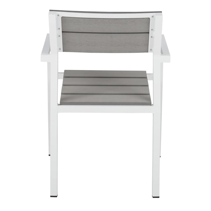 Maisons du Monde Escala - Sillas de comedor de exterior de compuesto gris claro y aluminio crudo (x2) Rebajas de fábrica