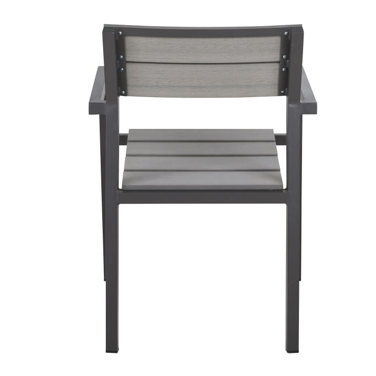 Maisons du Monde Escala - Sillas de comedor de exterior de compuesto gris claro y aluminio gris antracita (x2) Los más vendidos