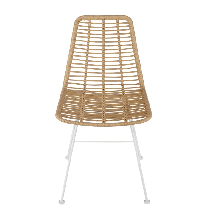 Maisons du Monde Selva BUSINESS - Silla de jardín profesional de resina y metal blanco Ventas relámpago