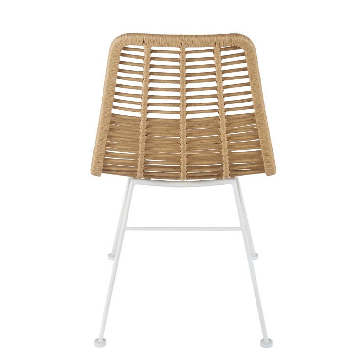Maisons du Monde Selva BUSINESS - Silla de jardín profesional de resina y metal blanco Ventas relámpago