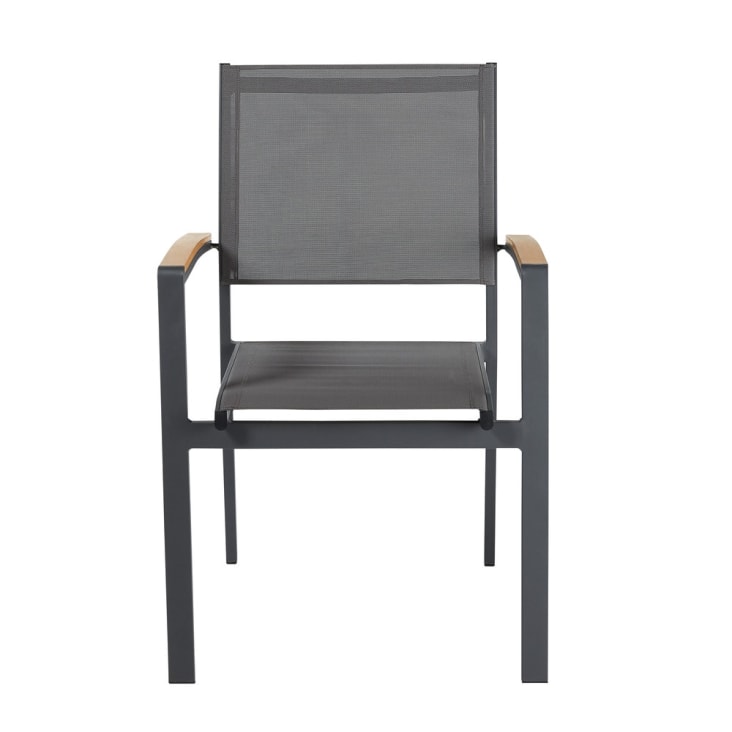 Maisons du Monde Fuji - Silla de jardín de aluminio gris antracita Rebajas online