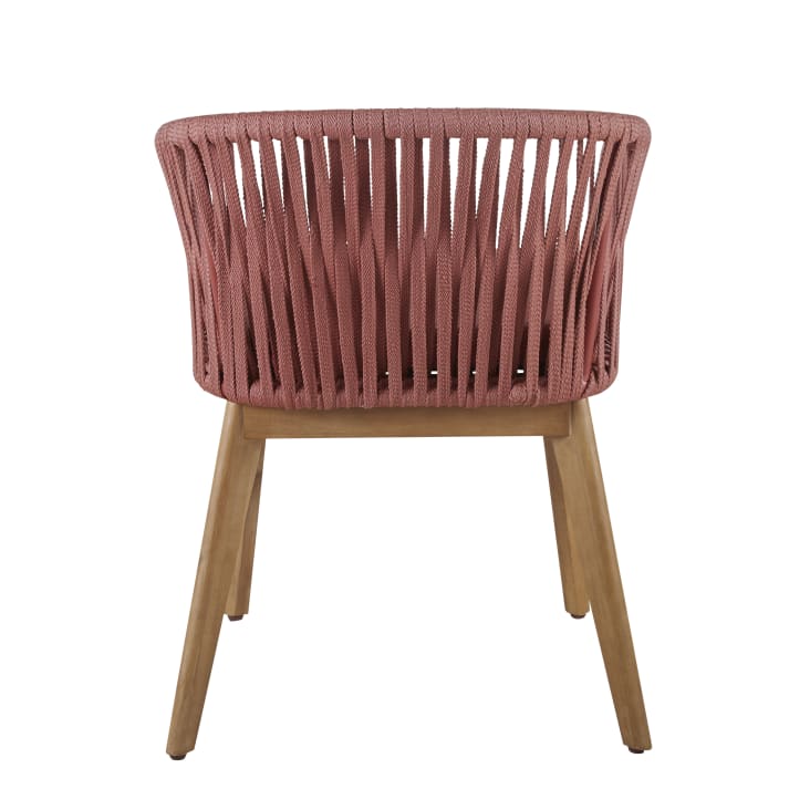Maisons du Monde Amalfi - Sillón de jardín de cuerda terracota y acacia maciza Rebajas top