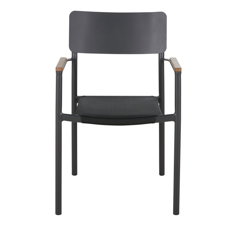 Maisons du Monde Quepos - Sillas para comedor de exterior de tela plastificada y aluminio gris antracita (x2) Envío gratis