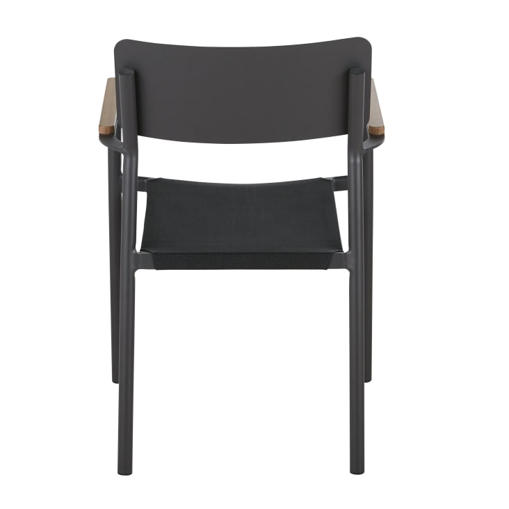 Maisons du Monde Quepos - Sillas para comedor de exterior de tela plastificada y aluminio gris antracita (x2) Envío gratis