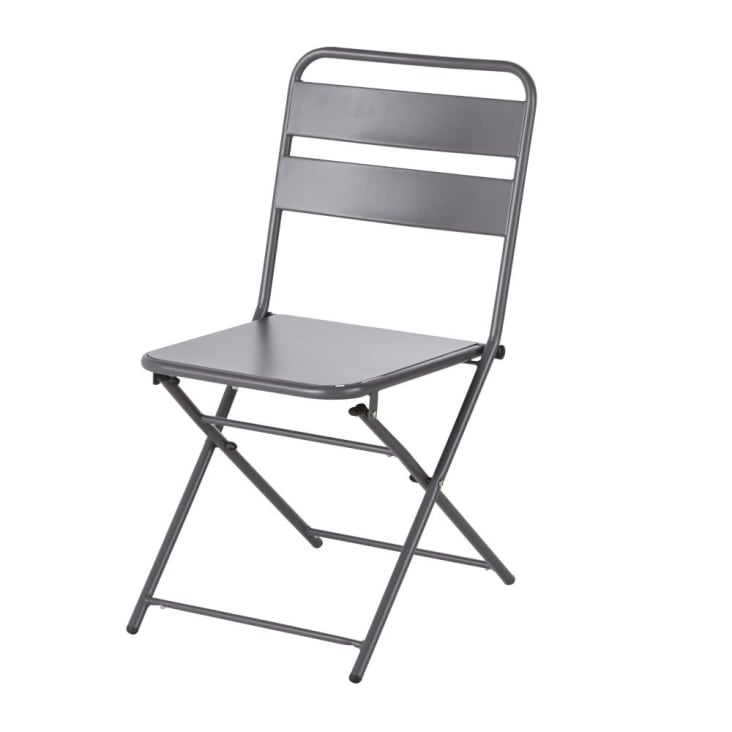 Maisons du Monde Belleville - Silla de jardín plegable de metal gris antracita (x2) COMPRAR AHORA