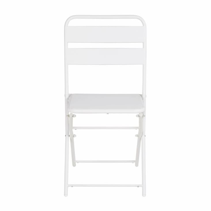 Maisons du Monde Belleville - Silla de jardín plegable de metal blanco (x2) ÚLTIMAS EDICIONES