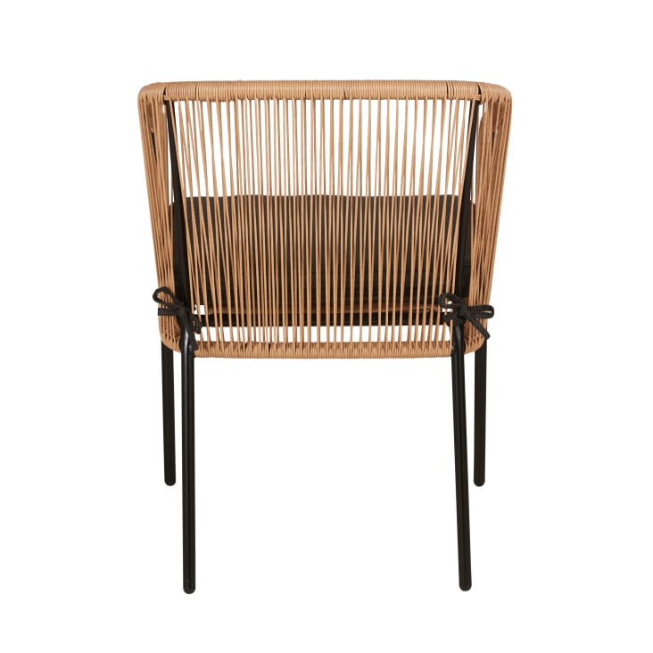 Maisons du Monde Arun - Silla de comedor de jardín de resina reciclada y metal negro Precio de fábrica
