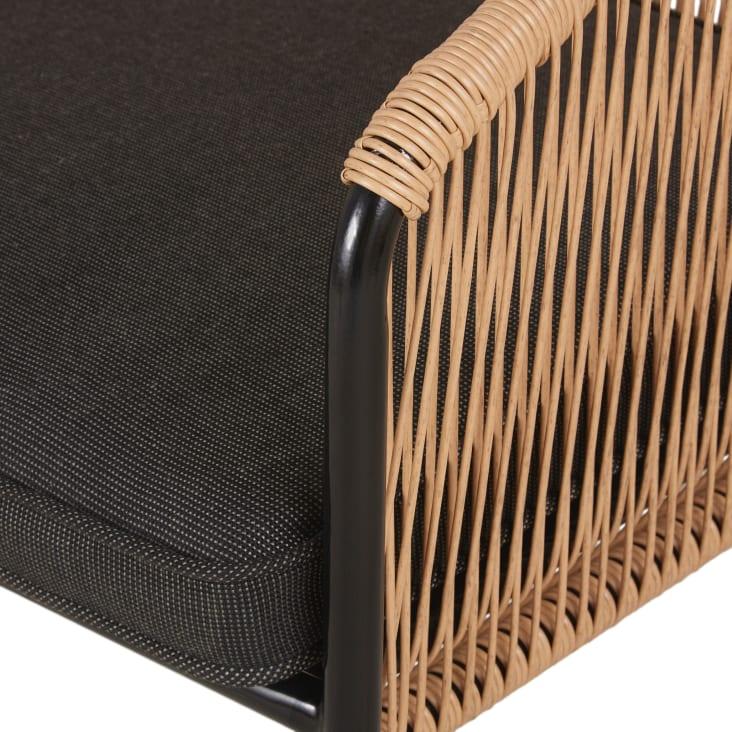 Maisons du Monde Arun - Silla de comedor de jardín de resina reciclada y metal negro Precio de fábrica