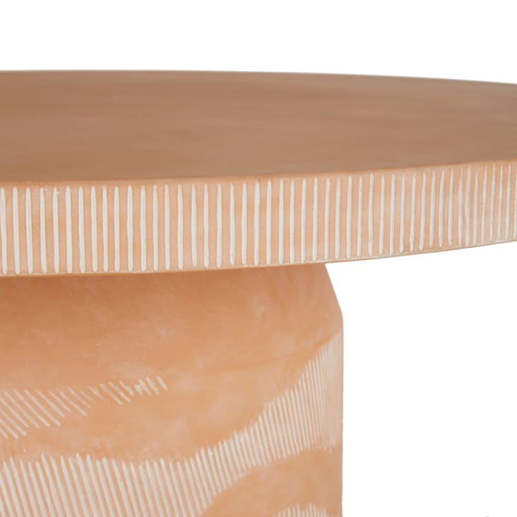 Maisons du Monde Khalari - Mesa de jardín redonda de fibra de cemento para 4 personas D120 cm Promoción por tiempo limitado