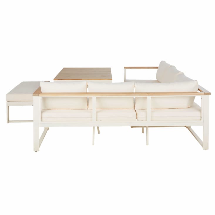 Maisons du Monde Ezra - Salón de exterior de 8 plazas de aluminio y poliéster reciclado beige Oferta especial de fábrica