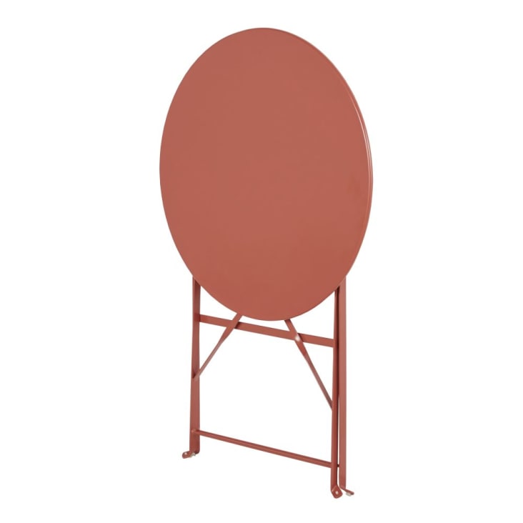 Maisons du Monde Guinguette - Mesa de jardín redonda plegable de acero terracota para 2 personas D. 60 Promoción trimestral